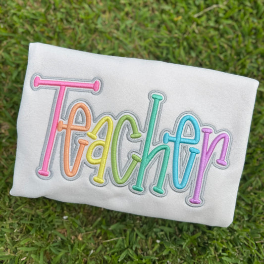 3D Puff Teacher Sweatshirt