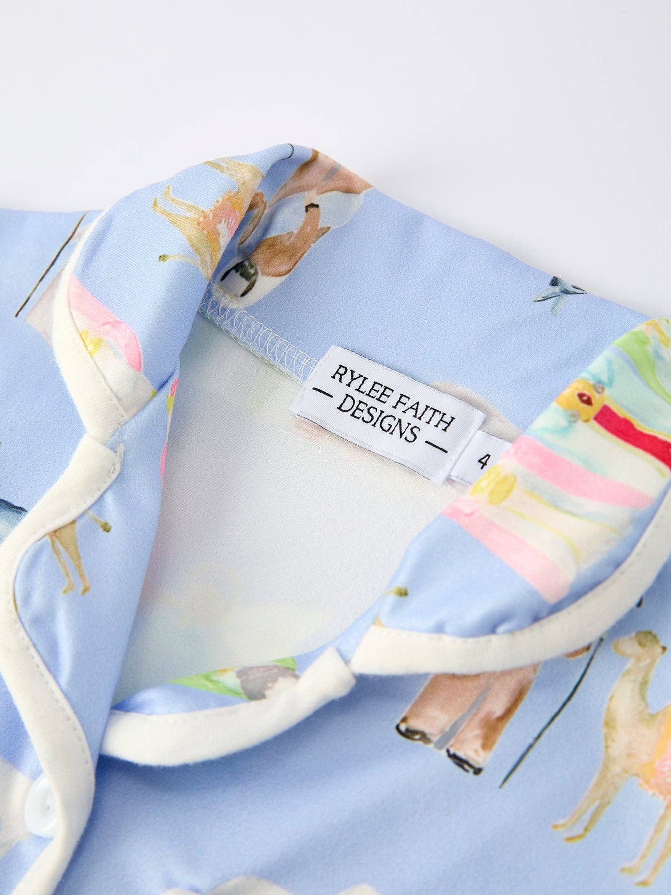 PREORDER: Blue Christmas Nativity Pattern Girls Pajamas Set