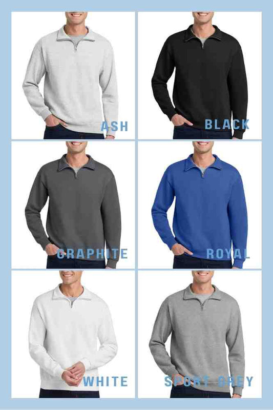 1/4 Zip Cotton Sweatshirt - Full Front - Adult