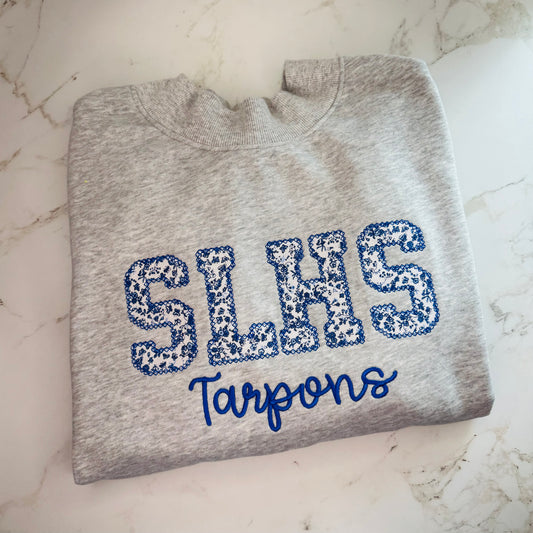 Diamond Stitch Embroidered Sweatshirt